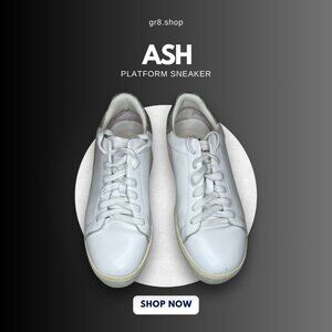 Ash Platform Sneakers White Leather Size 9 Made In China Stylish Casual Shoes Fo